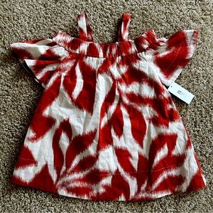 NWT 12-18M Banana Republic baby girl dress in red and white